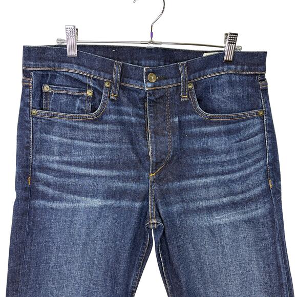 Rag & Bone Mens Size 32W 30L Fit 2 Slim Jeans Button Fly Renegade Dark Wash READ - Picture 9 of 16